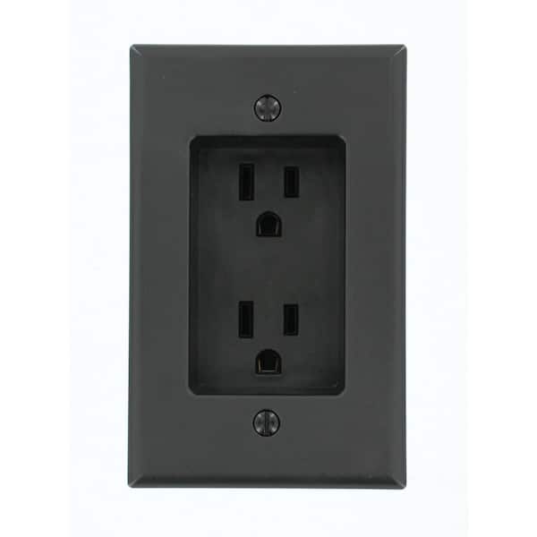 Reviews for Leviton 15 Amp Residential Grade 1-Gang Recessed Duplex Outlet,  Black