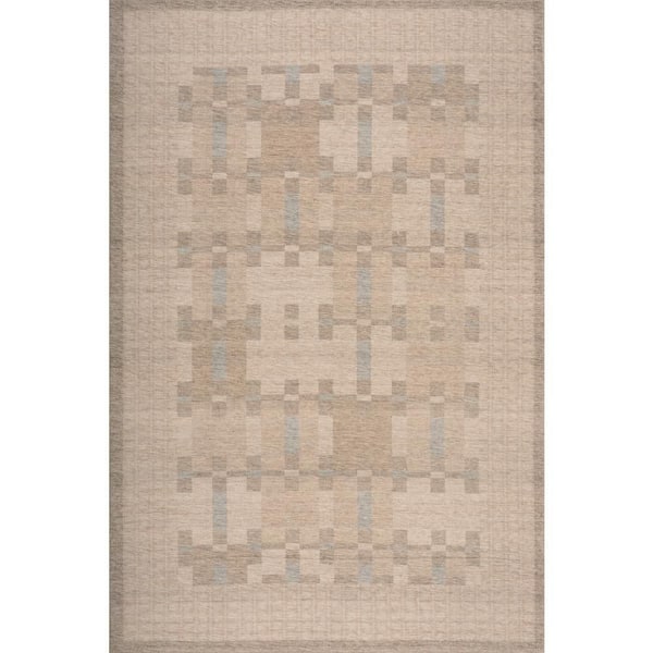 Helora Bordered Washable Area Brown 8 ft. x 10 ft. Indoor Area Rug