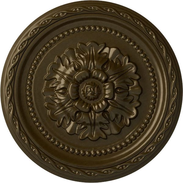 Ekena Millwork 11-1/2" x 1" Palmetto Urethane Ceiling Medallion, Brass