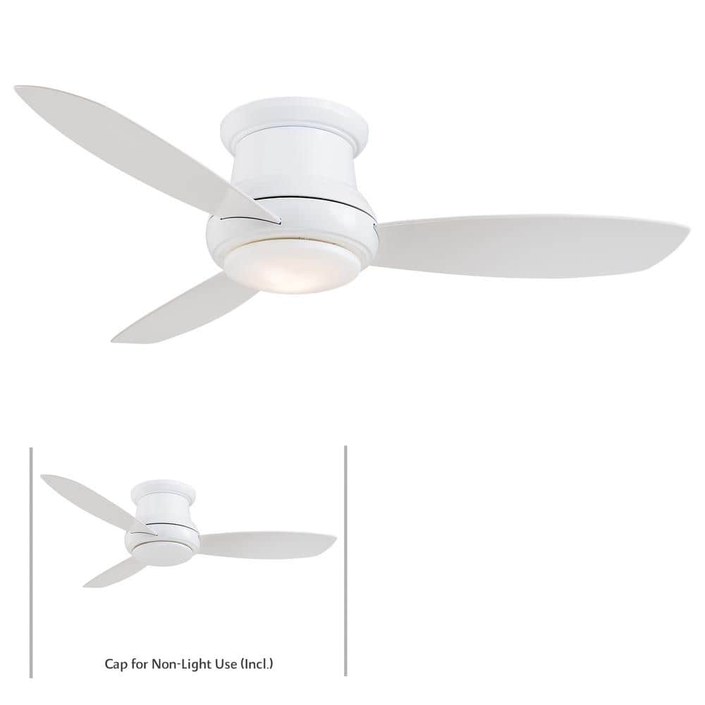 52" White LED Low Profile Ceiling Fan with Remote and Light Kit