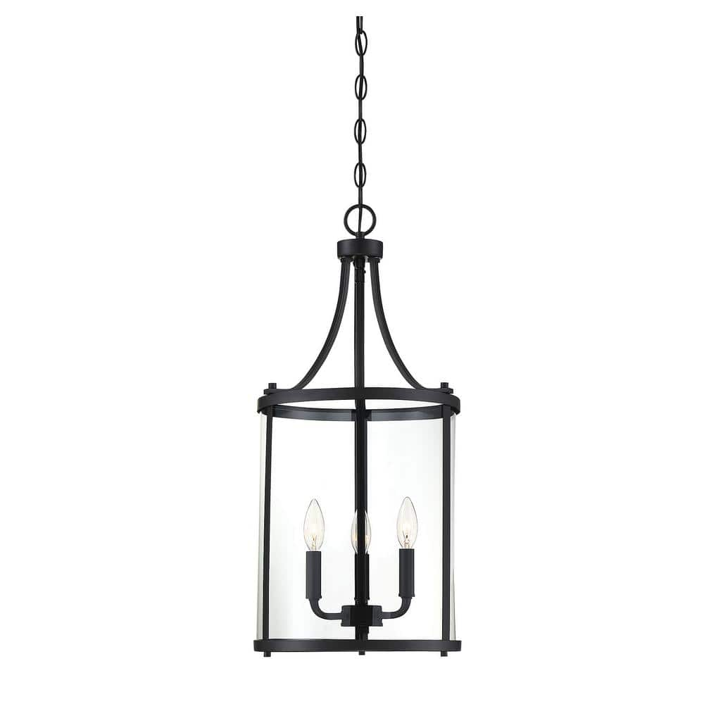 Savoy House Penrose 12 in. W x 26 in. H 3-Light Black Candlestick ...