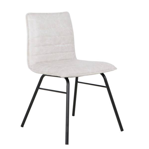 ivory faux leather dining chairs