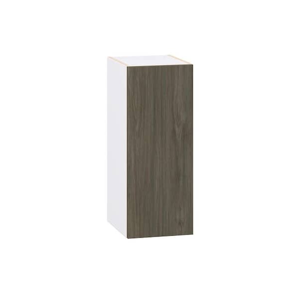 Medora textured Slab Walnut Assembled Wall Kitchen Cabinet with Full Height Door (12 in. W x 30 in. H x 14 in. D)
