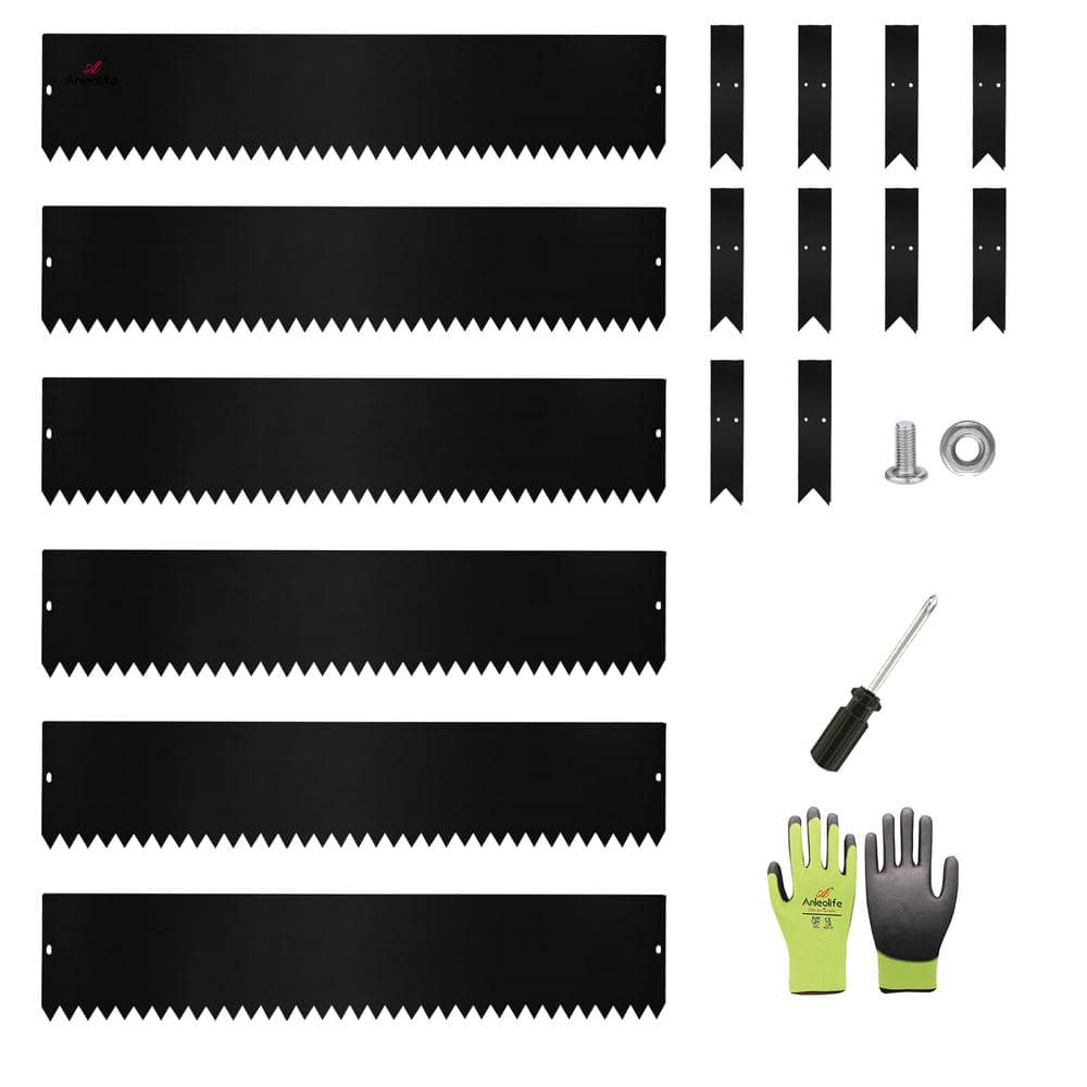 8 in. H x 40 in. W Black Garden Landscape Galvanized Steel Edging with Glov