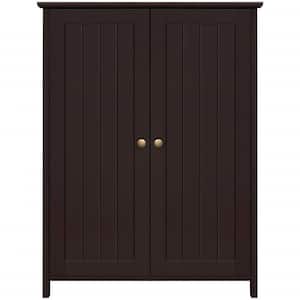 23.6 in. W x 11.8 in. D x 31.7 in. H Brown Linen Cabinet with Double Doors