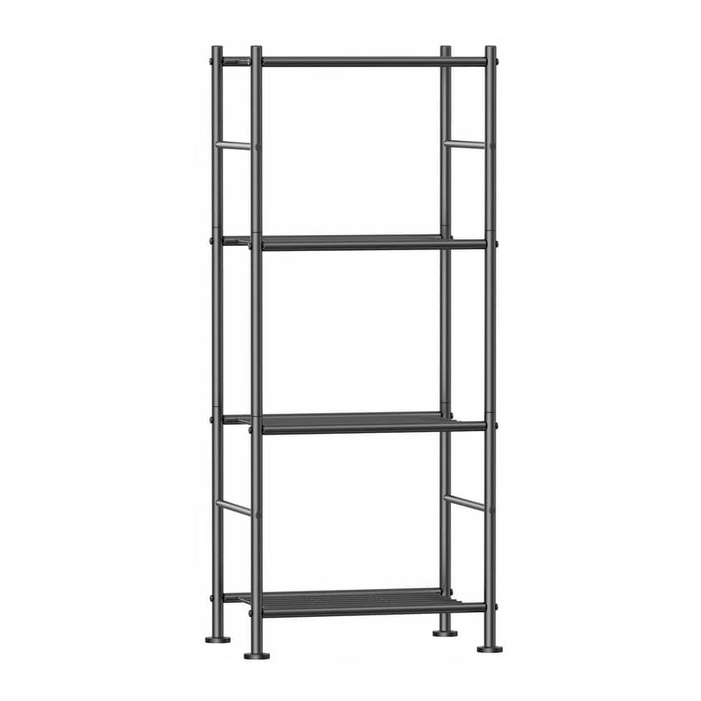 18 in. x 12 in. x 44 in. 4 Tier Metal Storage Shelves w/ Adjustable Leveling Feet, Space-Saving Shelves Organizer, Black price history on PriceWatchPro