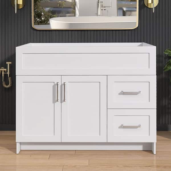 Mox 42 in. W x 21.5 in. D x 33.5 in. H Freestanding Bath Vanity Cabinet without Top Bathroom Base in White Unassembled
