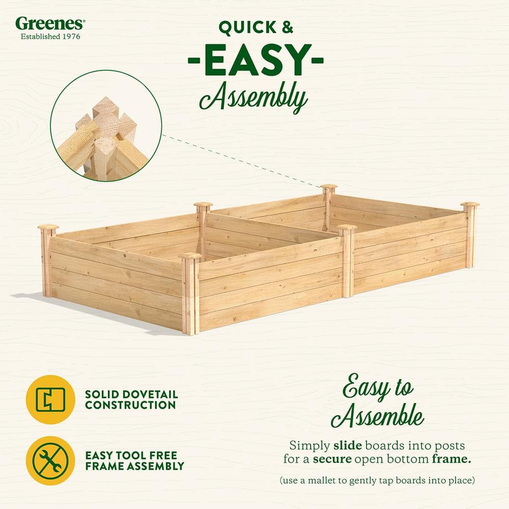 Natural Cedar 4' x 8' x 14" Raised Garden Bed
