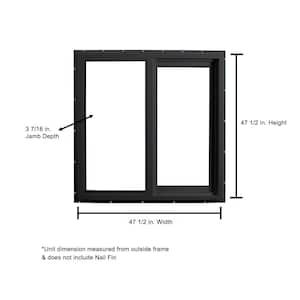 47.5 in. x 47.5 in. Select Series Vinyl Horizontal Sliding Left Hand Black Window with White Int, HP2+ Glass and Screen