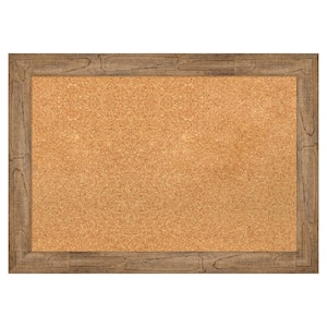 Owl Brown Narrow Wood Framed Natural Corkboard 28 in. x 20 in. Bulletin Board Memo Board
