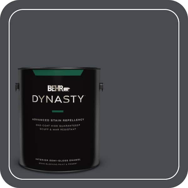 1 gal. Home Decorators Collection #HDC-CL-24 Black Ribbon Semi-Gloss Enamel Interior Stain-Blocking Paint & Primer