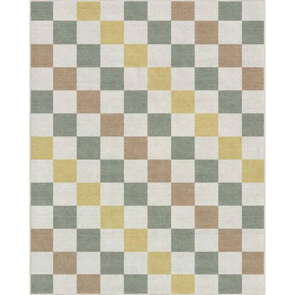 Well Woven Multi 7 ft. 10 in. x 9 ft. 10 in. Flat-Weave Apollo Square Modern Geometric Boxes Area Rug