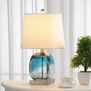 Richmond 20.5 in. Blue Table Lamp Set with USB