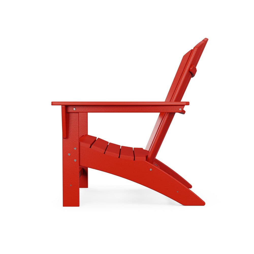 Sunset Red Polywood Adirondack Chair for Outdoor Relaxation