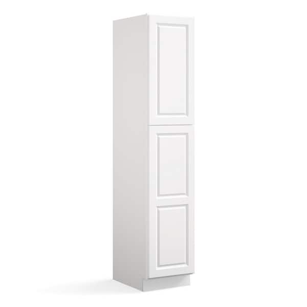 Hausvita 18 in. W x 24 in. D x 90 in. H in Traditional White Plywood Ready to Assemble Floor Wall Pantry Kitchen Cabinet