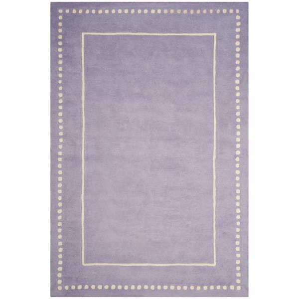 Bella Lavander/Ivory Doormat 3 ft. x 5 ft. Dotted Border Area Rug