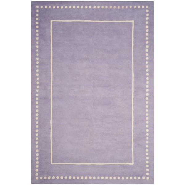 SAFAVIEH Bella Lavander/Ivory Doormat 3 ft. x 5 ft. Dotted Border Area Rug