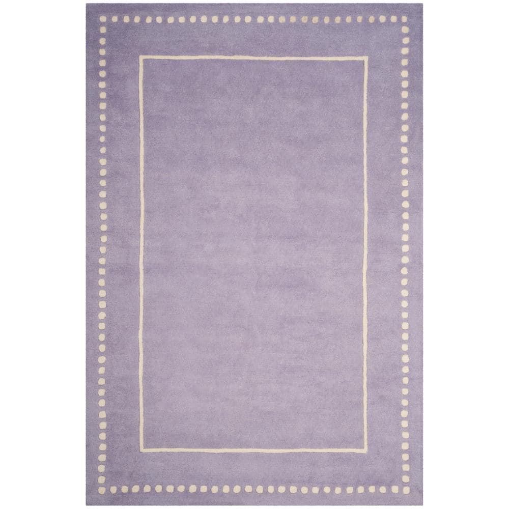 Lavender Ivory Elegance 6' x 9' Hand-Tufted Wool & Viscose Area Rug