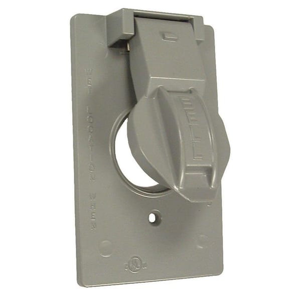 BELL N3R Gray Vertical 1.406 in. Receptacle Wall Outlet Cover Plate for Outdoor Electrical Box