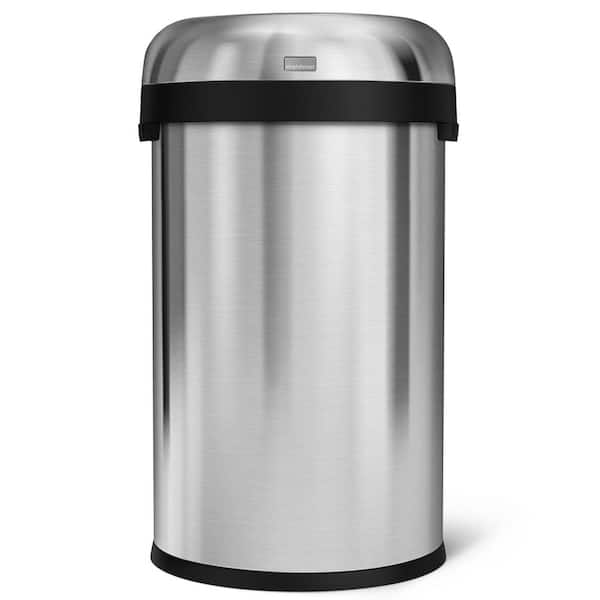 simplehuman 80L Round Open Top Commercial Trash Can, Brushed