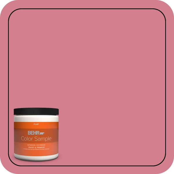 BEHR PREMIUM PLUS 8 oz. #P140-4 I Pink I Can Flat Interior/Exterior Paint & Primer Color Sample