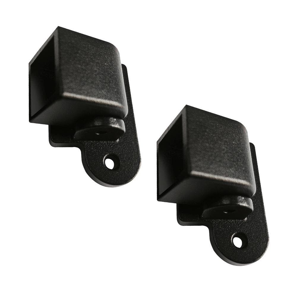 Black Powder-Coated Steel Swivel Rail Bracket Set
