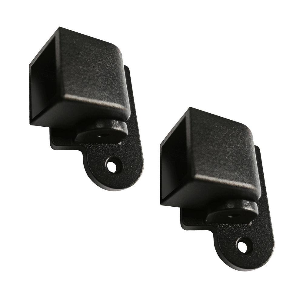 Black Powder-Coated Steel Swivel Rail Bracket Set