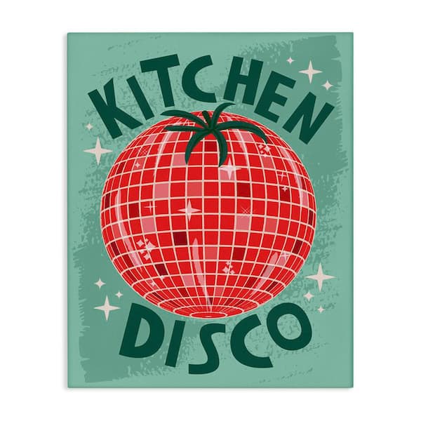 Stupell Industries Kitchen Disco Tomato by Lisa Perry Whitebutton Unframed Food Graphic Art Print 48 in. x 36 in.