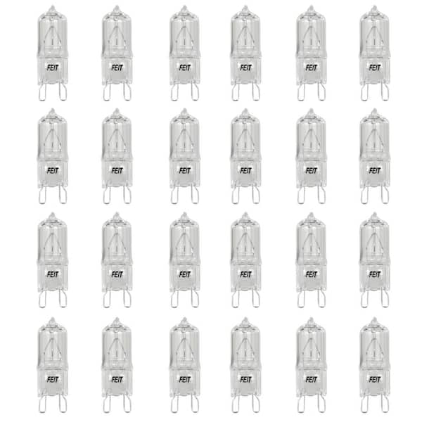Feit Electric 40-Watt Bright White (3000K) T4 G9 Bi-Pin Base Dimmable Decorative Halogen Light Bulb (24-Pack)