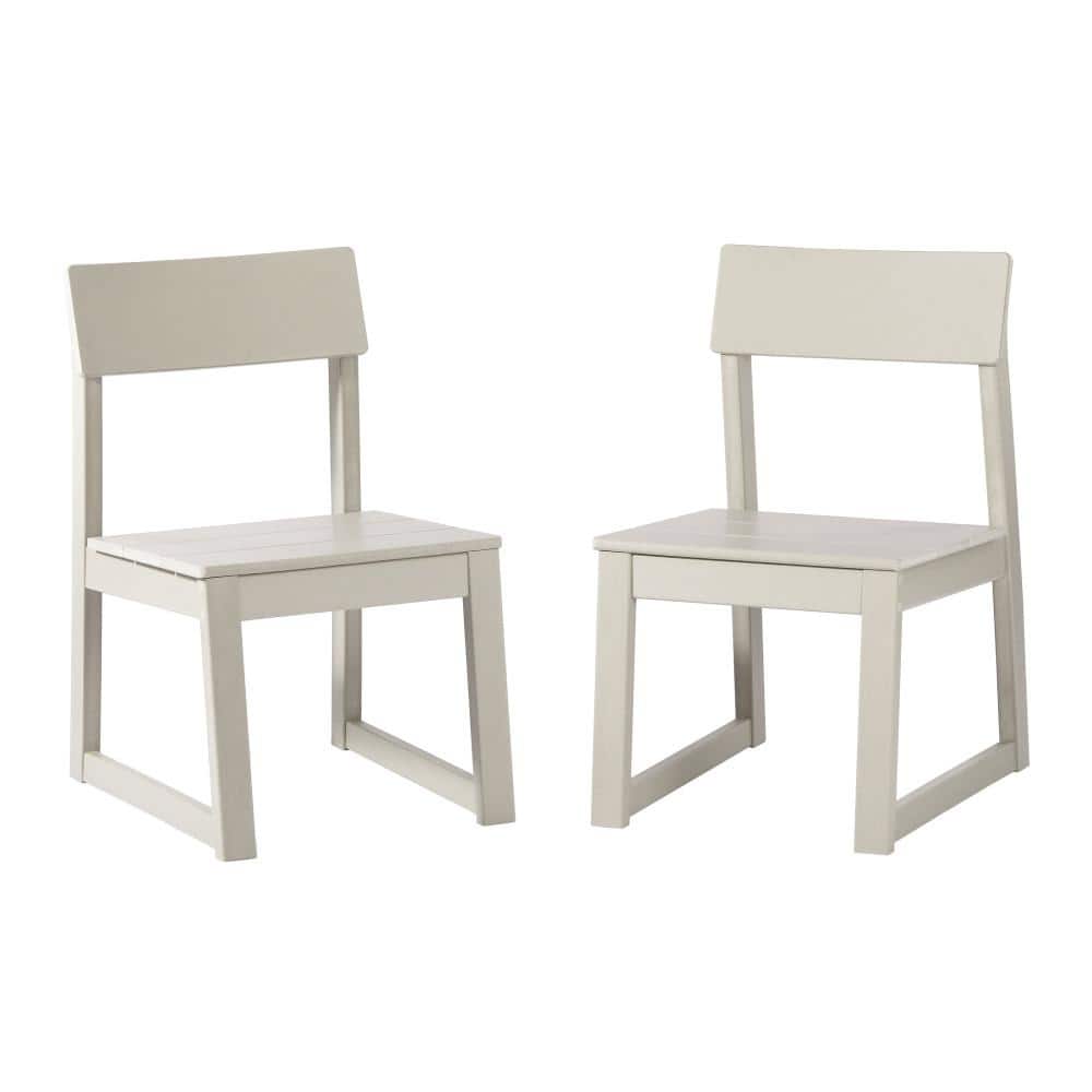 CoastSide Outdoor Patio HDPE Plastic Armless Modern Dining Side Chair (Set of 2), Sand