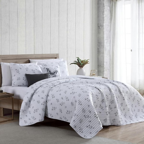 MODERN THREADS 5-Piece Primrose Queen Jacquard Printed Quilt Set