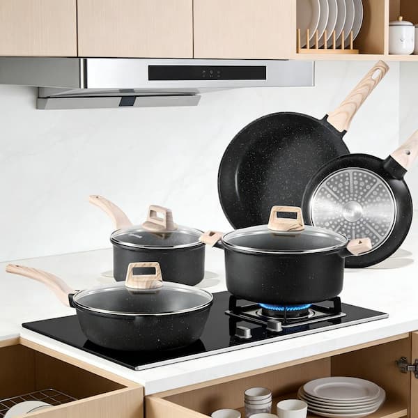Wudkey 14 Piece Aluminum Nonstick Cookware Set, Practical Bakelite
