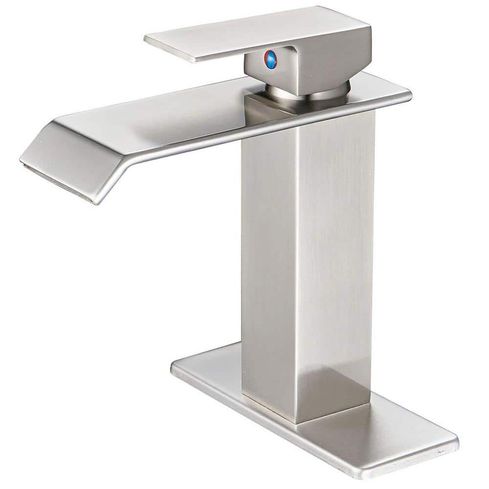 Waterfall Bathroom Faucet Single-Handle Single Hole Sink Faucet with Deck P