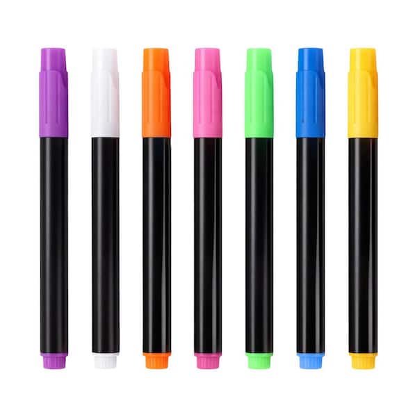 7-Pack Neon Fine Tip Dry Erase Markers for LED Drawing Boards with ...