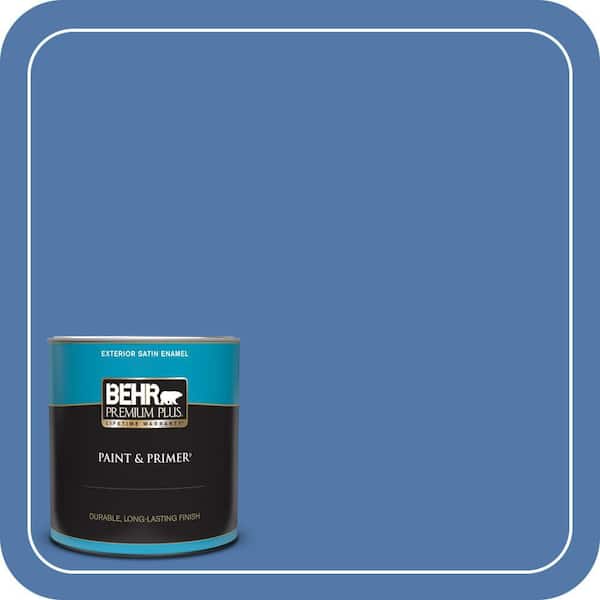 BEHR PREMIUM PLUS 1 qt. Home Decorators Collection #HDC-FL13-6 Baltic Blue Satin Enamel Exterior Paint & Primer