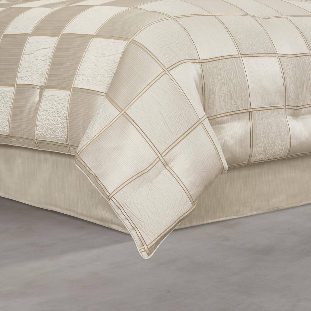 Ivory Geometric Queen Comforter Set with Pillow Shams