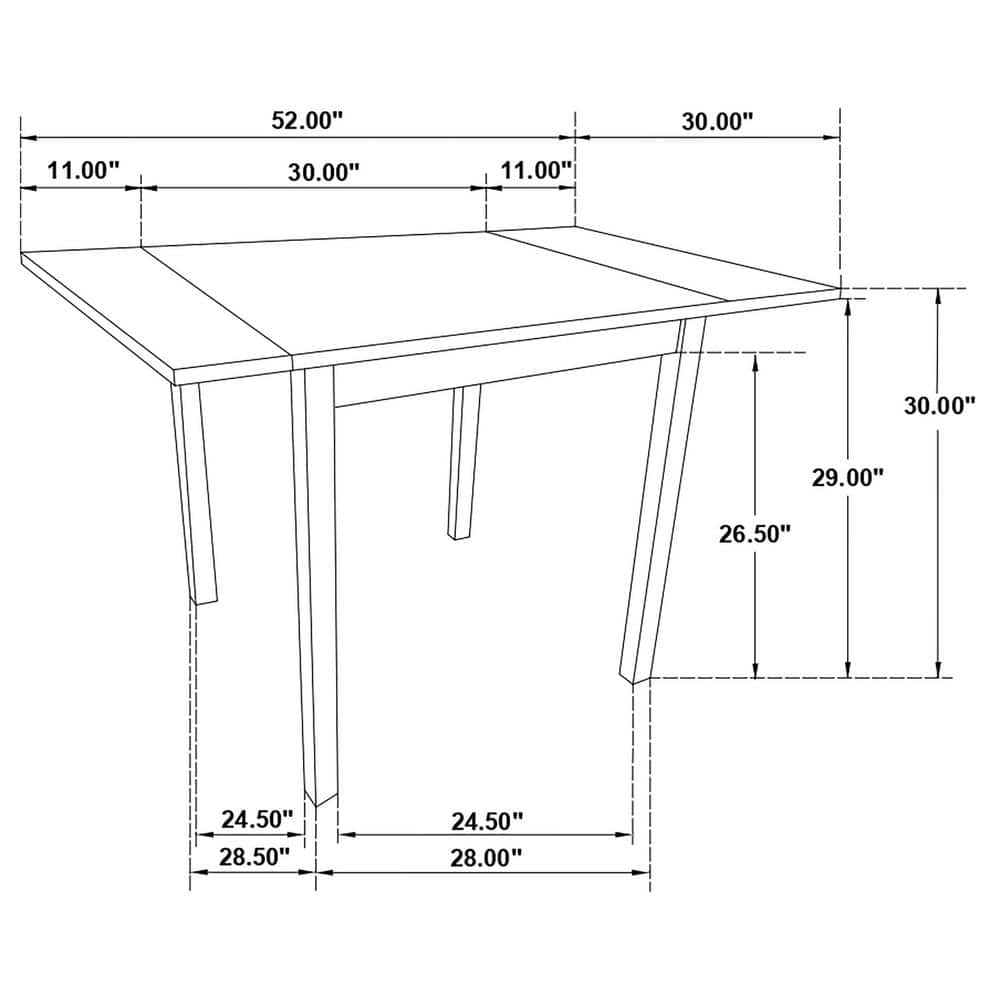 Cappuccino Rectangular Extendable Wood Dining Table