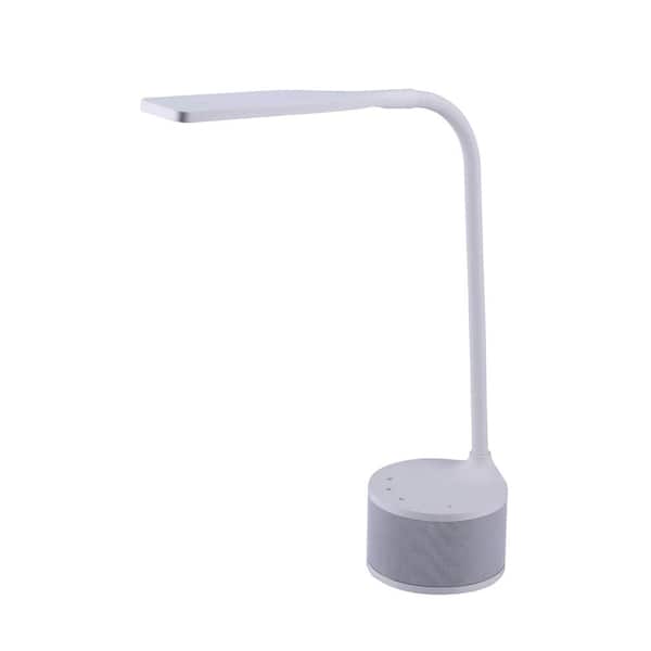 Bostitch 14 in. White LED Desk Lamp with Bluetooth Speaker