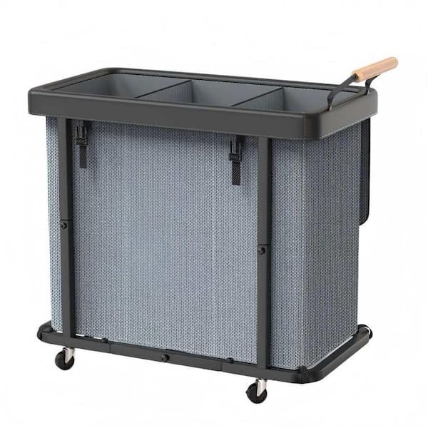 230 L Laundry Sorters, 3 Section with Lid, Rolling Laundry Basket Hamper with Handle, Laundry Organizer Storage Cart