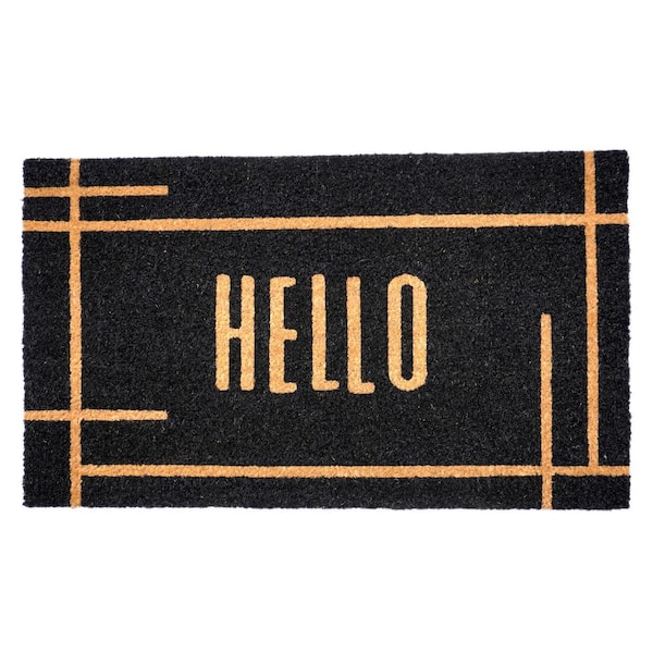 Calloway Mills Modern Black Hello Doormat 24" x 36"
