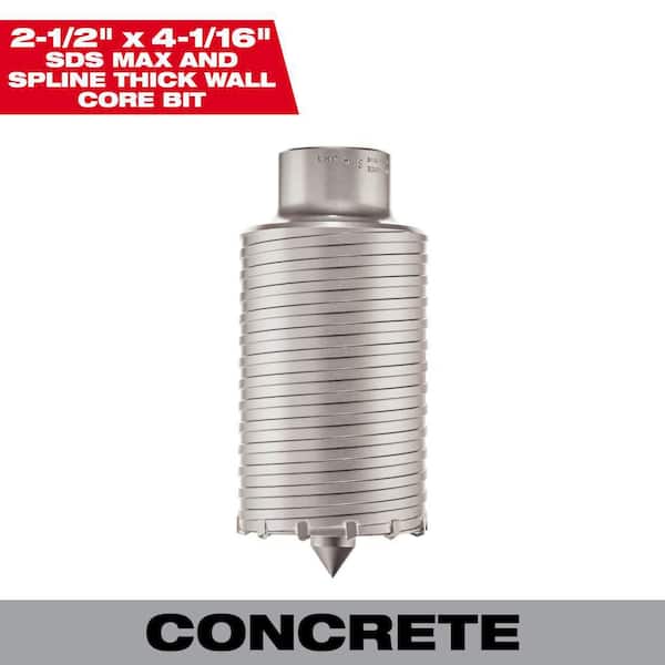 Milwaukee 2-1/2 in. x 4-1/16 in. Thick Wall SDS-MAX Carbide Core Bit
