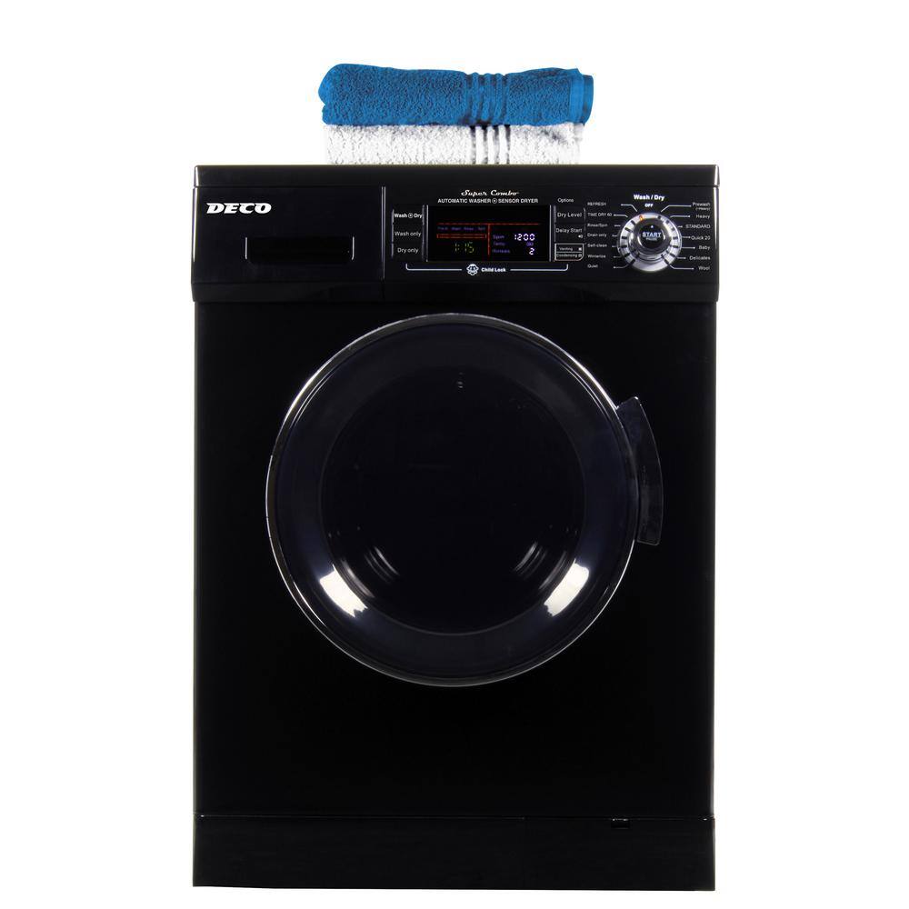 Deco 1.57 cu. ft. 110-Volt Black High-Efficiency Compact Vented/Ventless Electric Version 2 Pro All-in-One Washer Dryer Combo
