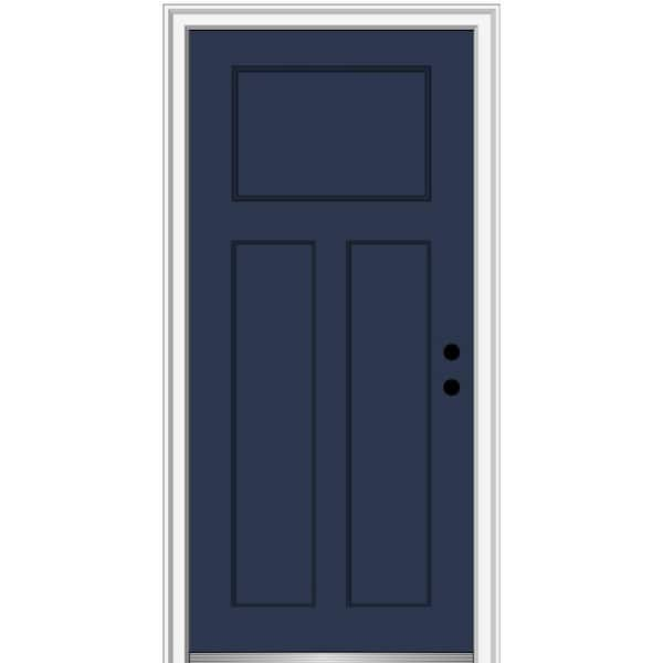 Therma-Tru Benchmark Doors Shaker 36-in x 80-in Fiberglass Craftsman  Right-Hand Inswing Ready To Paint Prehung Single Front Door with Brickmould