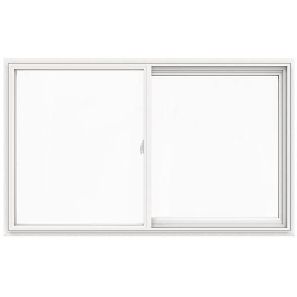 JELD-WEN 59.5 in. x 35.5 in. V-2500 Series White Vinyl Left-Handed Sliding Window with Fiberglass Mesh Screen