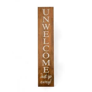 39 in. Halloween Unwelcome in Porch Sign, Natural