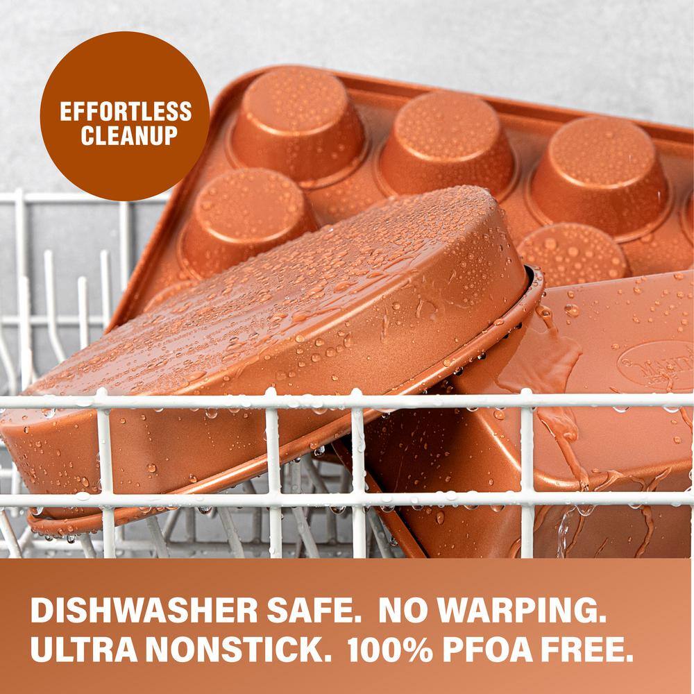 Hammered Copper 20-Piece Nonstick Aluminum Cookware and Bakeware Set