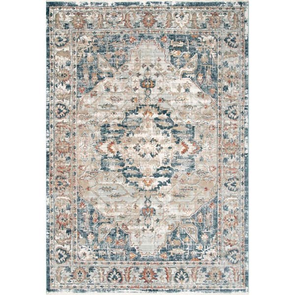 Josephine Winged Cartouche Area Rug Gray 6' ft. x 6' ft. Area Rug