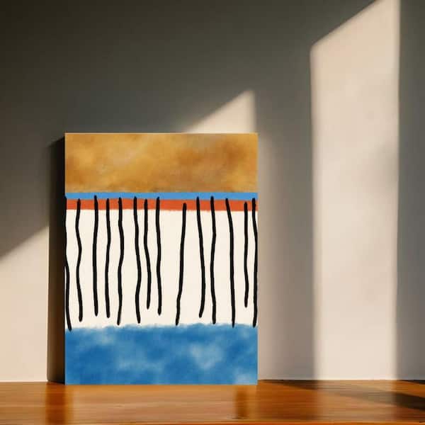 Abstract Vertical Lines Unframed Canvas Art Print 32 in. x 24 in