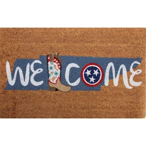 Printed with Tennessee Welcome 18 in. x 30 in. Vinyl Backed Coir Door Mat
