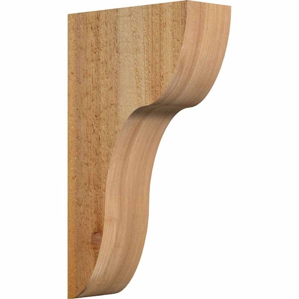 Ekena Millwork 4 in. x 10 in. x 18 in. Western Red Cedar Carmel Rough Sawn Corbel